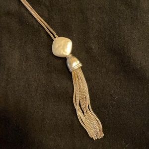 Silpda silver tassel necklace
